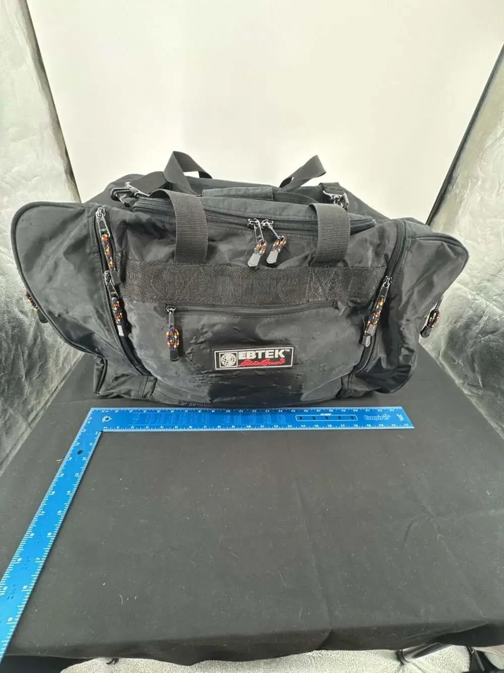 Vintage Eddie Bauer EBTEK Black Nylon Gear Duffle Bag